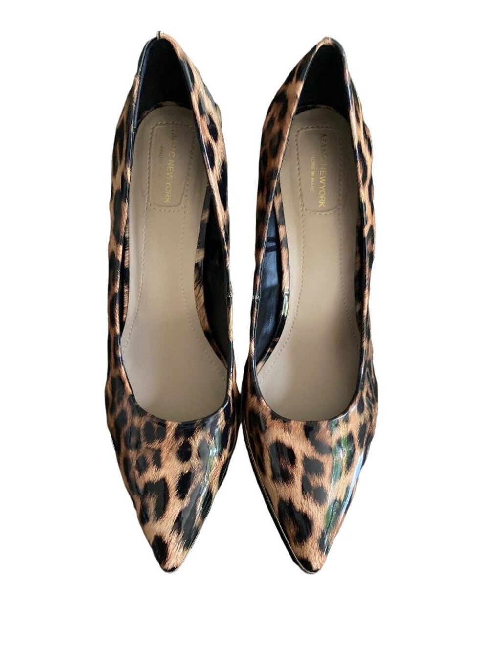 Marc New York Andrew Marc Women Peggy Leopard Shiny Stiletto, NWOB, Size 11